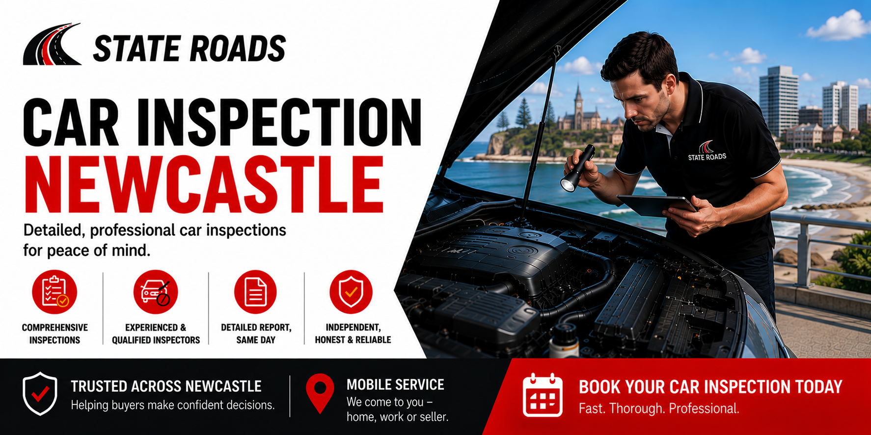 Stateroads car inspection Newcastle banner