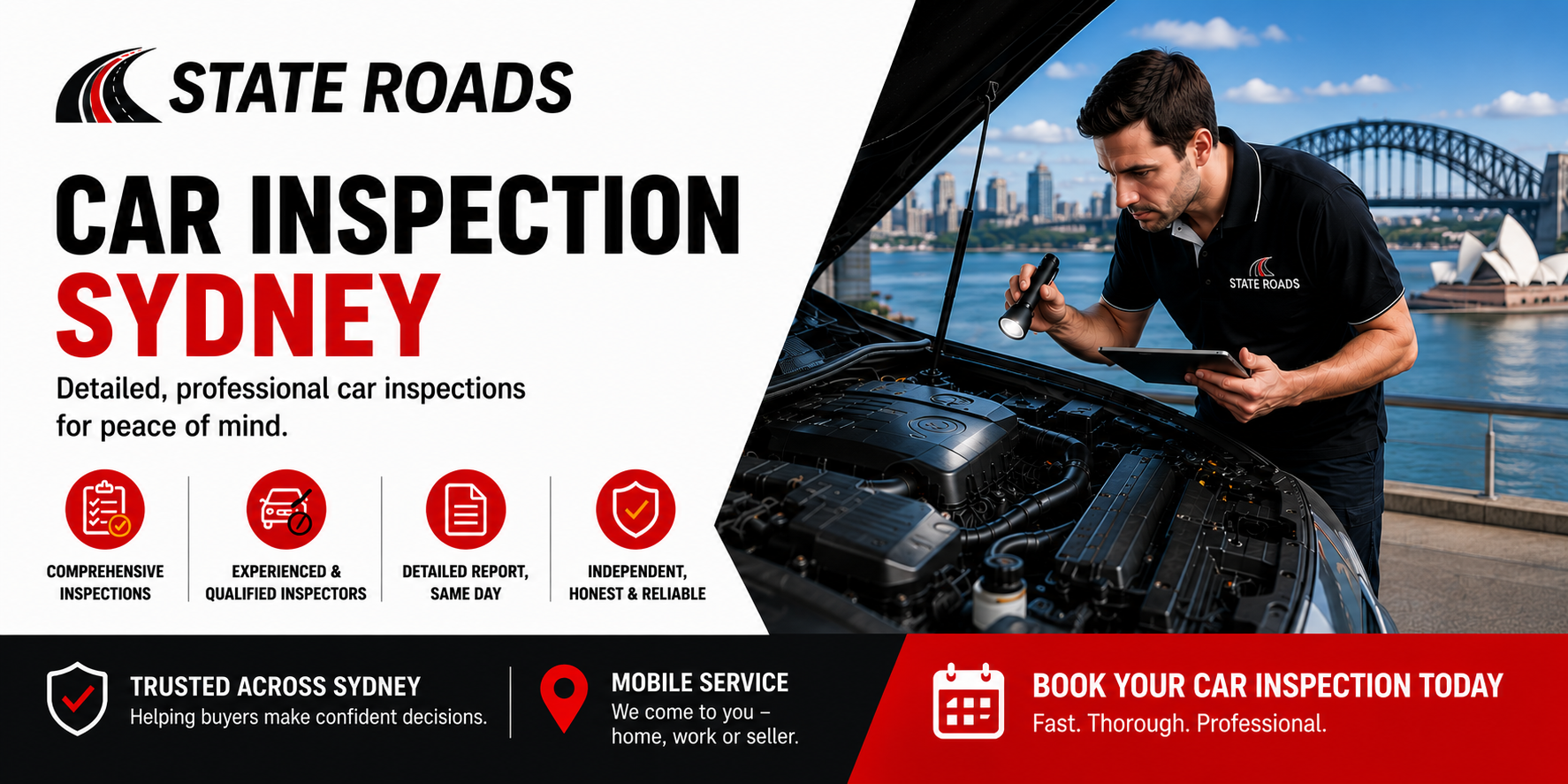 Stateroads car inspection Sydney banner